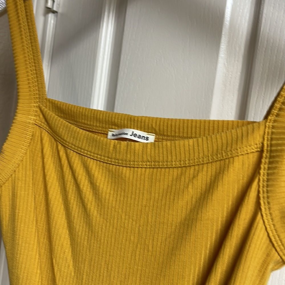 Reformation Rochelle Size Lg  NWT OCHRE color (mustard) Brat Girl Summer - Picture 5 of 10
